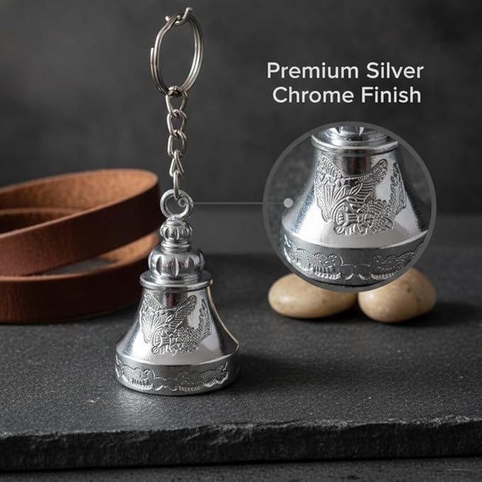 OTTAVO Guardian Bell Keychain, Shine Crom, Tibetan Style, 5 cm Height, Good Luck Charm(Shine Crom)