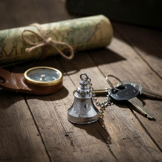OTTAVO Guardian Bell Keychain, Shine Crom, Tibetan Style, 5 cm Height, Good Luck Charm(Shine Crom)