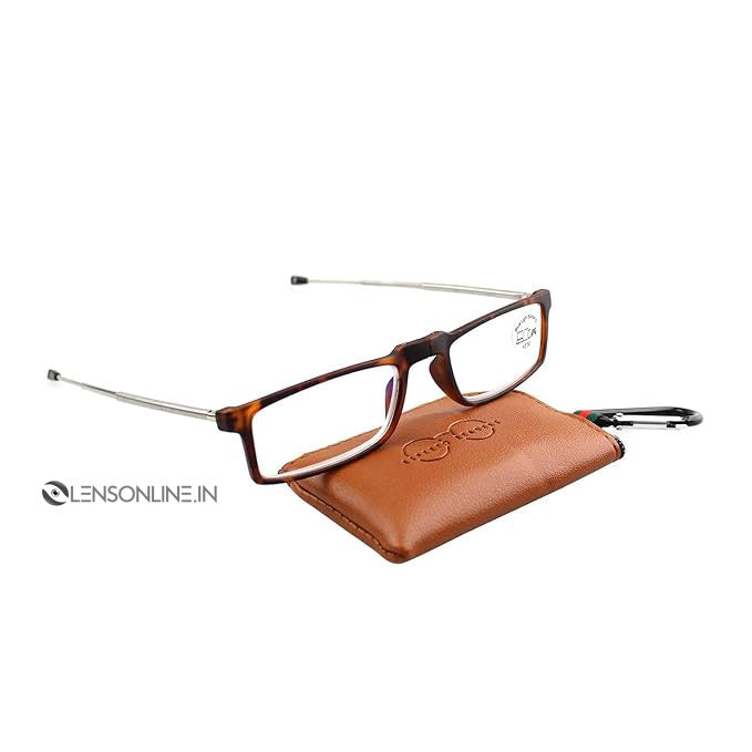 ESPERTO READER Earth Brown Folding Reading Glasses Blue Cut Lens Power