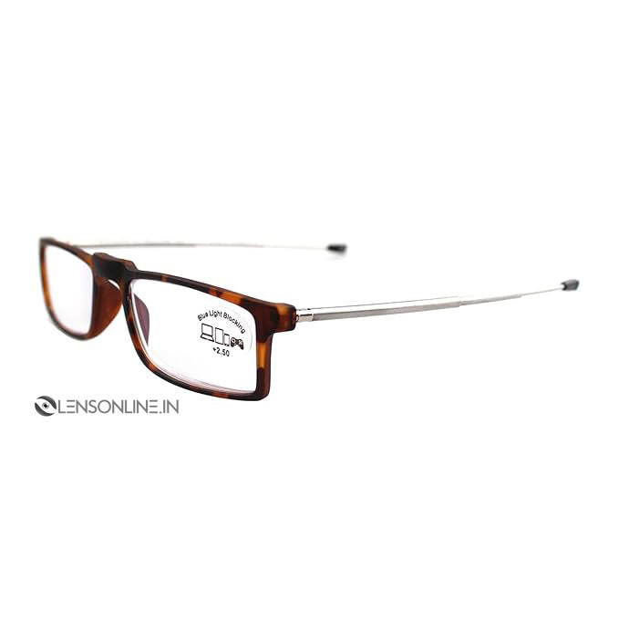 ESPERTO READER Earth Brown Folding Reading Glasses Blue Cut Lens Power