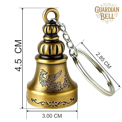 OTTAVO Guardian Bell Keychain, Oxidized Gold, Tibetan Style, 5 cm Height, Good Luck Charm(Antique Gold Style 2)