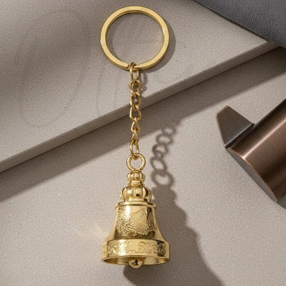 OTTAVO Guardian Bell Keychain, Shine Gold, Tibetan Style, 5 cm Height, Good Luck Charm(Shine Gold)