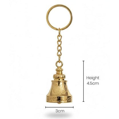 OTTAVO Guardian Bell Keychain, Shine Gold, Tibetan Style, 5 cm Height, Good Luck Charm(Shine Gold)