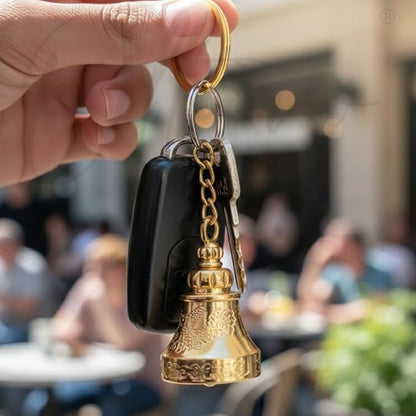 OTTAVO Guardian Bell Keychain, Shine Gold, Tibetan Style, 5 cm Height, Good Luck Charm(Shine Gold)