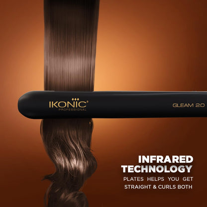 Ikonic Gleam 2.00 Hair Straightener (Black) | By Ikonic