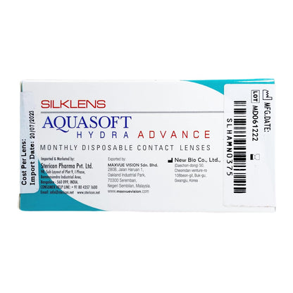 Silklens Aquasoft Hydra Advance Monthly Disposable Contact Lenses( Pack Of 6 Lens Pieces)