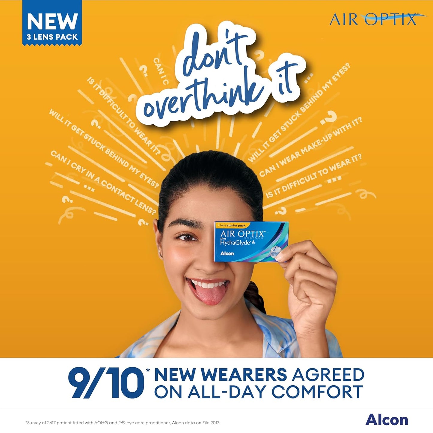 Alcon Air Optix Plus Hydraglyde - Monthly Disposable Contact Lenses(3 Pices Pack) | By Alcon