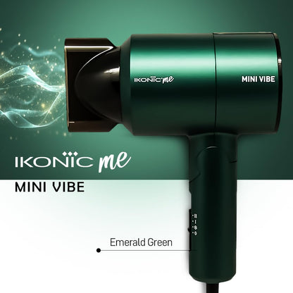 konic Mini Vibe Hair Dryer 1200W with 2 Speed Setting,For Men and Woemn, All Hair Type, (Emerald)