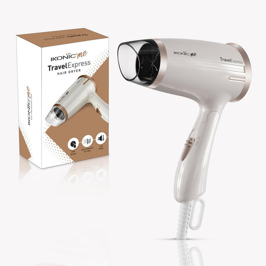 Ikonic Travel Express Foldable Hair Dryer,All Hair Type, For Men & Women