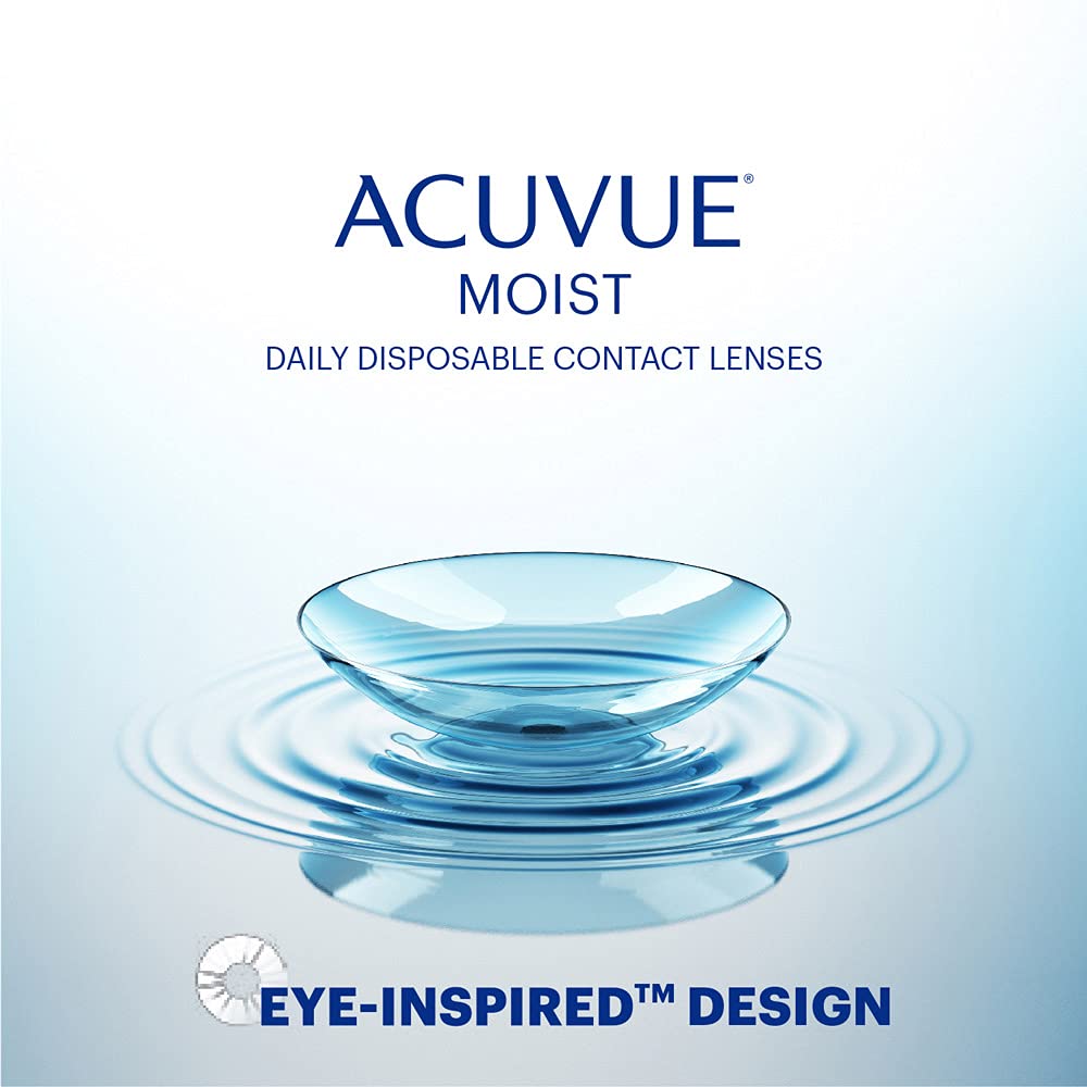 ACUVUE 1-DAY MOIST - Daily Disposable Contact lenses (Clear, Pack of 30 Lenses) | From Johnson&Johnson