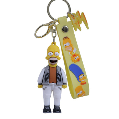 Ottavo Cute Cartoon 3D Silicone High -Quality PVC Material Keychain, Suitable for Boys and Girls(Simpsons)