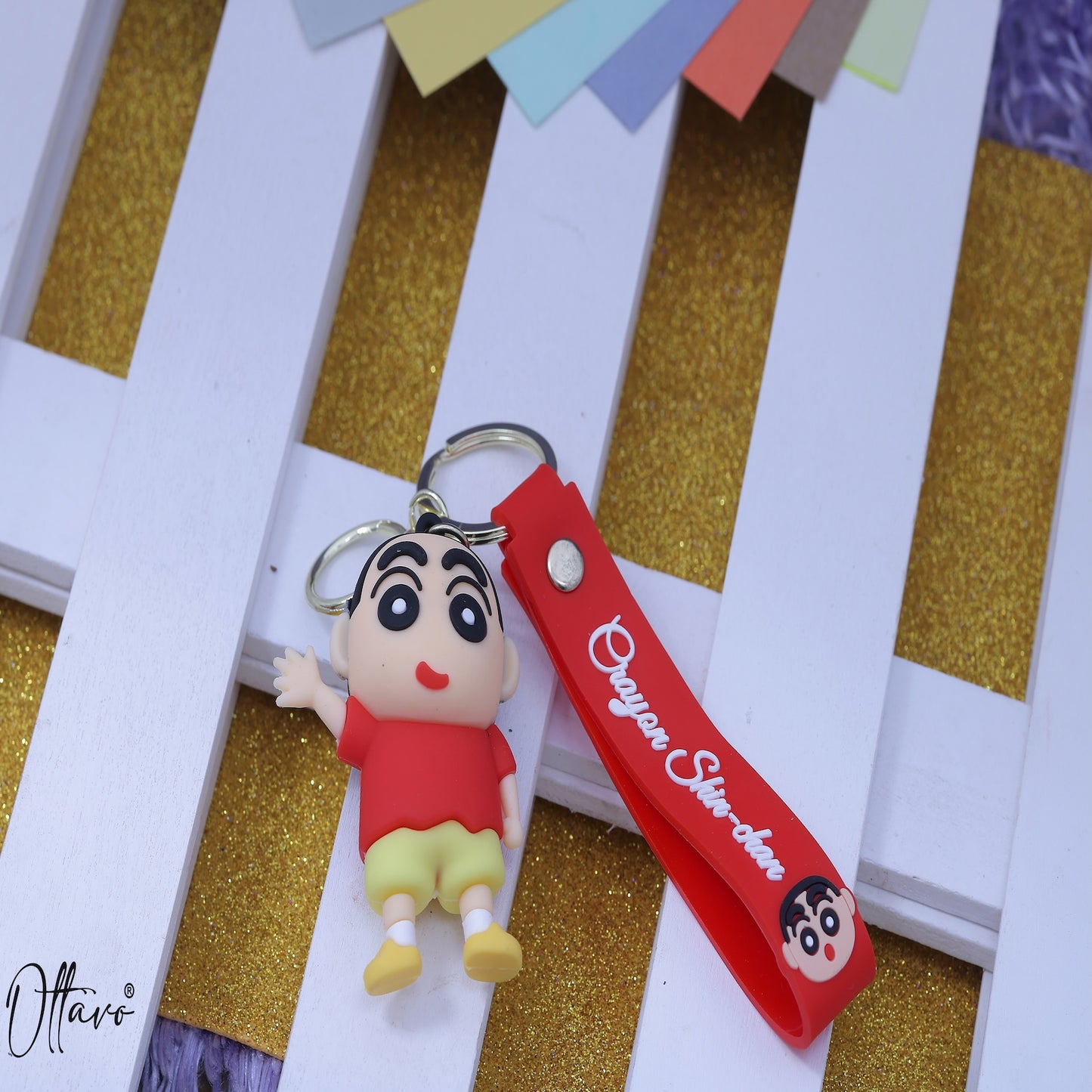 Ottavo Cute Cartoon 3D Silicone High -Quality PVC Material Keychain, Suitable for Boys and Girls (Shinchan-2)