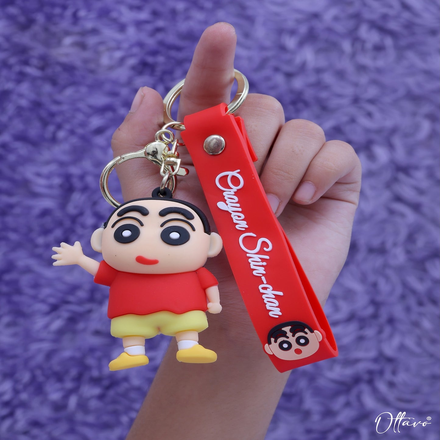 Ottavo Cute Cartoon 3D Silicone High -Quality PVC Material Keychain, Suitable for Boys and Girls (Shinchan-2)