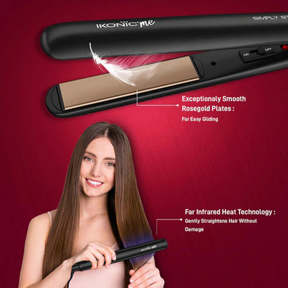 Ikonic Simply Straight Hair Straightener (Black) | By IKONIC