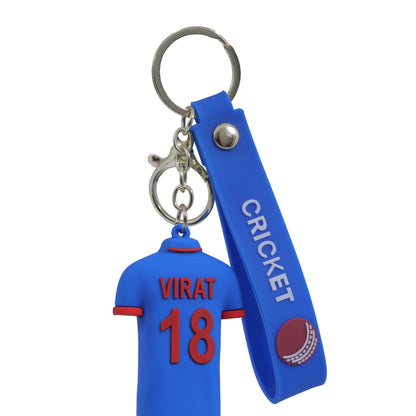 Ottavo Cute Cartoon 3D Silicone High -Quality PVC Material Keychain, Suitable for Boys and Girls(Cricketer Virat)